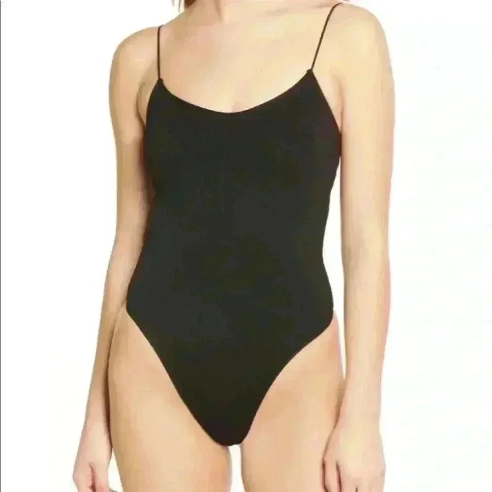 UO Out From Under Black Thong‎ Bodysuit Size Medium